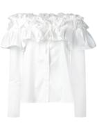 Opening Ceremony Layered Ruffle Top, Women's, Size: 0, White, Cotton/spandex/elastane