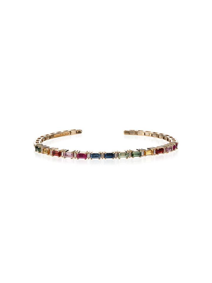 Suzanne Kalan 18k Gold Multicoloured Diamond And Sapphire Bracelet -