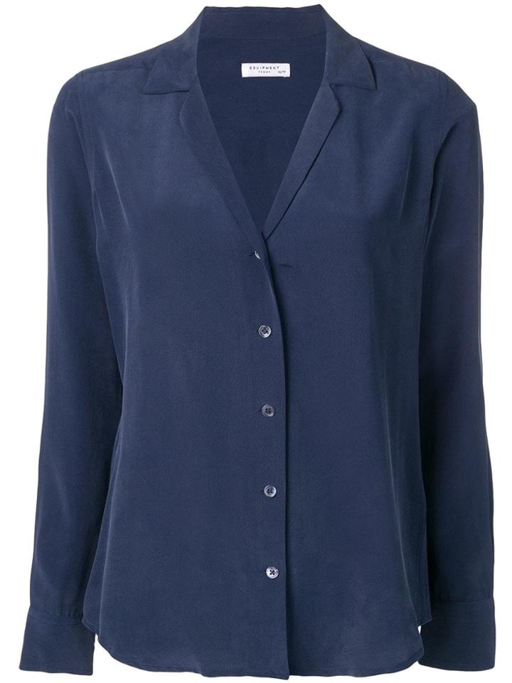 Equipment V-neck Blouse - Blue