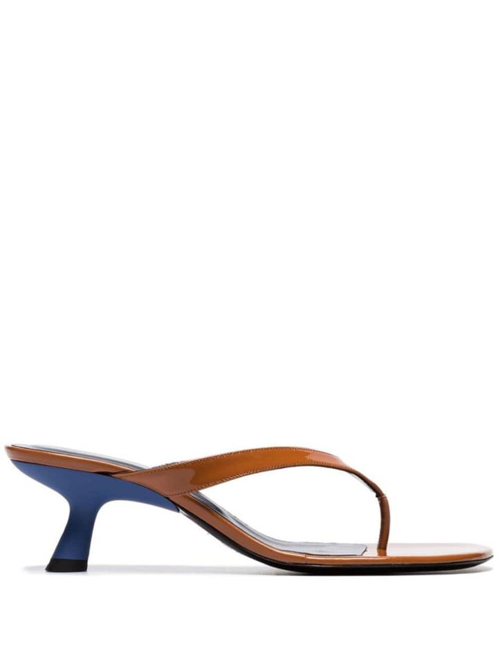 Simon Miller Beep 45 Patent Thong Sandals - Brown