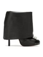 Andrea Bogosian Foldover Crystal Stud Boots - Black