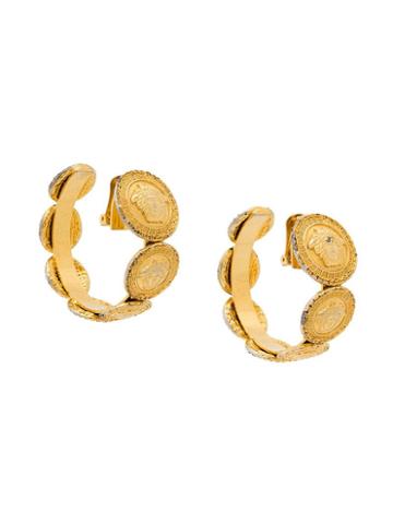 Versace Pre-owned Medusa Hoop Earrings - Metallic