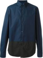 Marni Contrasted Hem Shirt, Men's, Size: 48, Blue, Cotton