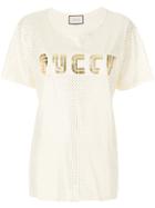 Gucci Guccy Foiled Top - Nude & Neutrals