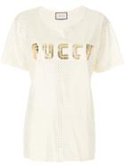 Gucci Guccy Foiled Top - Nude & Neutrals