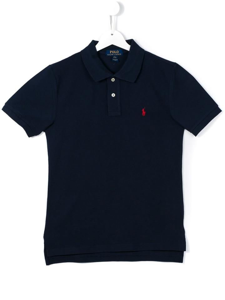 Ralph Lauren Kids Logo Embroidered Polo Shirt - Blue