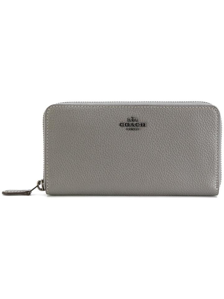 Coach Accordion Zip Around Wallet - Grey