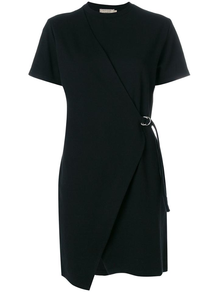 Maison Kitsuné Short-sleeved Wrap Dress - Black