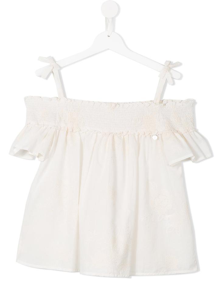 Lapin House Elasticated Off-shoulders Blouse, Girl's, Size: 14 Yrs, White