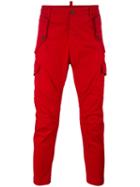 Dsquared2 Straight Leg Chino Trousers, Men's, Size: 46, Red, Cotton/spandex/elastane