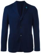 Lardini Patch Pockets Blazer, Men's, Size: 48, Blue, Cotton/viscose/cupro