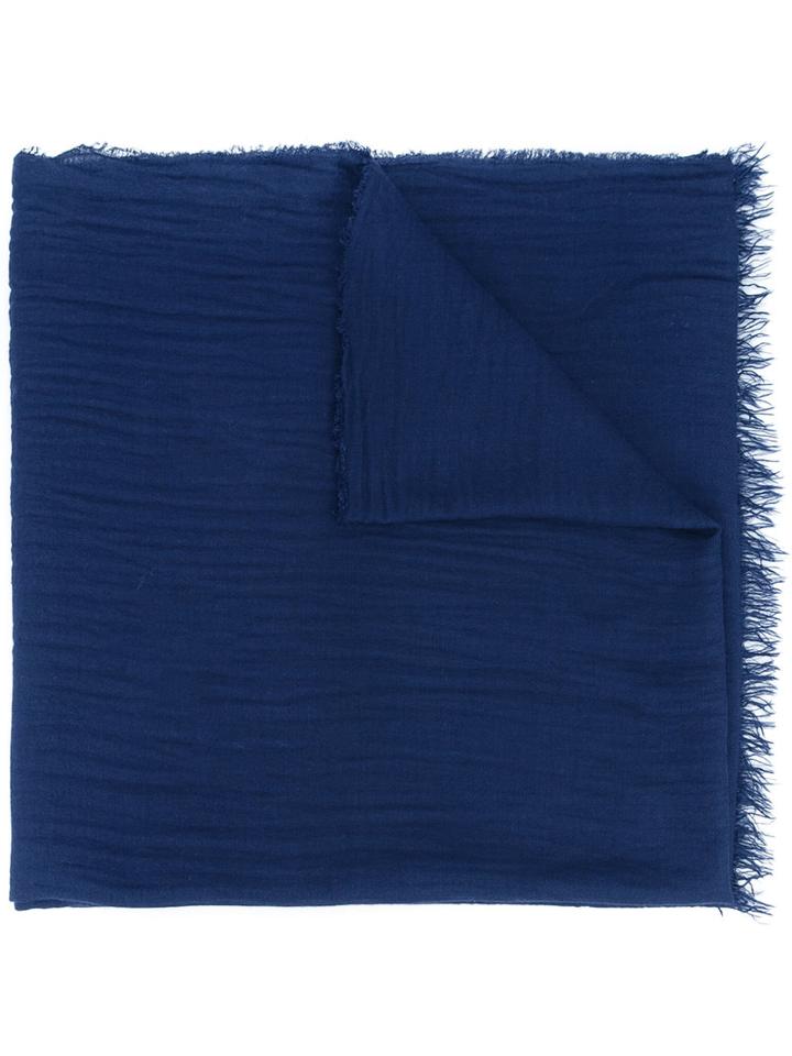 Faliero Sarti Fringed Edge Scarf, Men's, Blue, Cashmere/modal