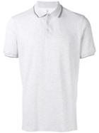 Brunello Cucinelli Striped Trim Polo Shirt, Men's, Size: Medium, Grey, Cotton
