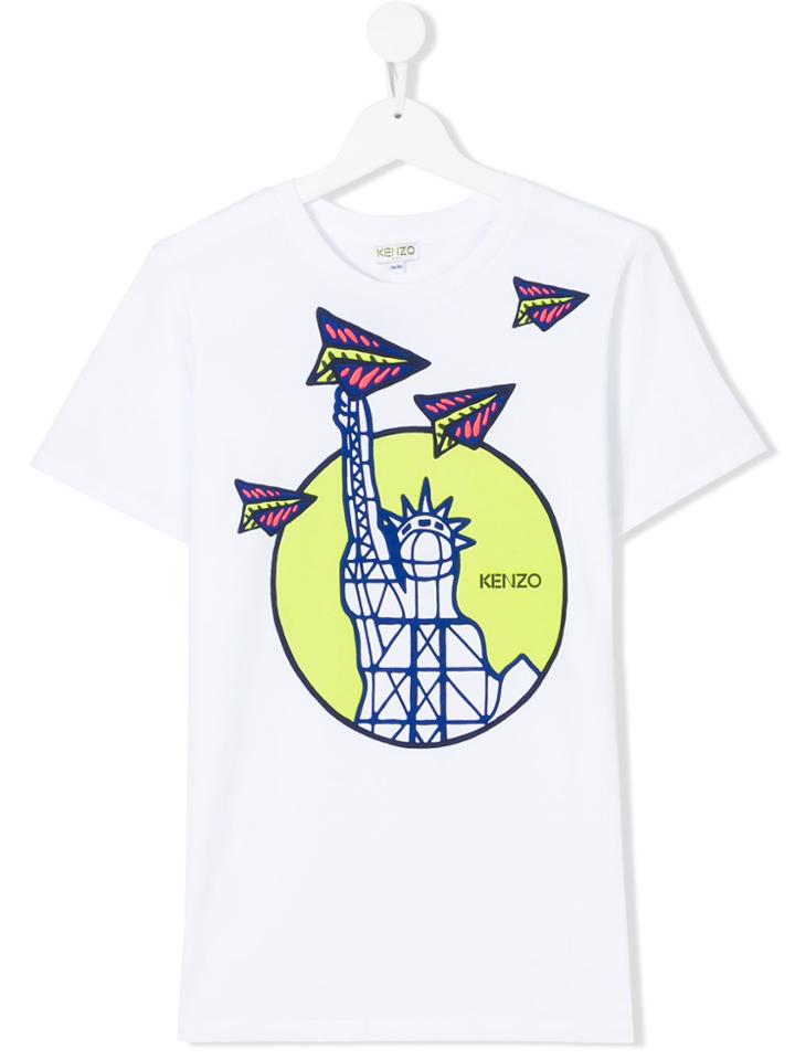 Kenzo Kids Statue Of Liberty Print T-shirt - White