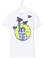 Kenzo Kids Statue Of Liberty Print T-shirt - White