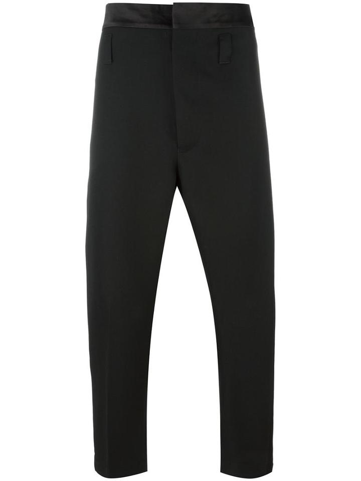 Haider Ackermann Cropped Trousers, Men's, Size: 50, Black, Virgin Wool/silk/cotton/rayon