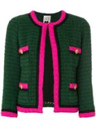 Edward Achour Paris Contrast Trim Tweed Jacket - Green
