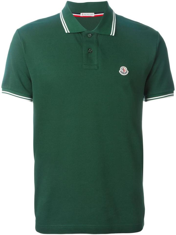 Moncler Classic Polo Shirt, Size: Small, Green, Cotton