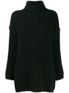 Incentive! Cashmere Waffle-knit Turtleneck Jumper - 99 Black