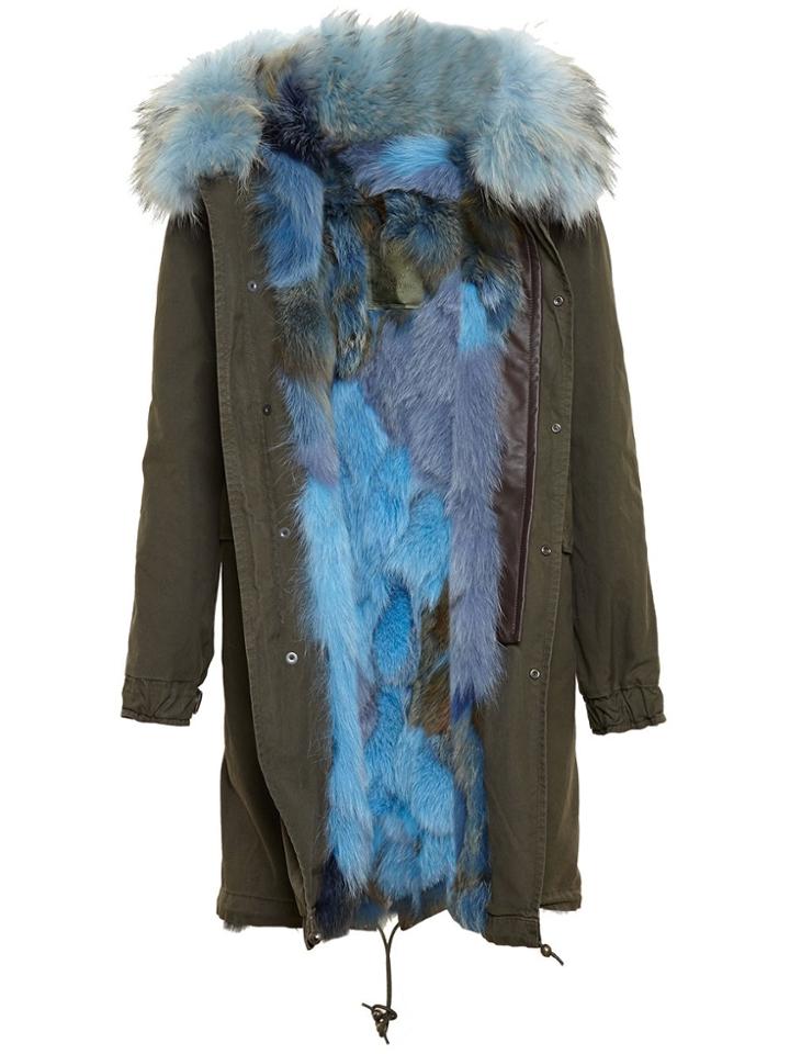 Mr & Mrs Italy Raccoon Fur Trimmed Parka - Multicolour