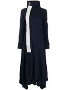Sacai Asymmetric Knit Cardi-coat - Blue