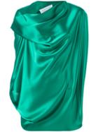 Gianluca Capannolo Draped Blouse, Women's, Size: 44, Green, Triacetate/polyester