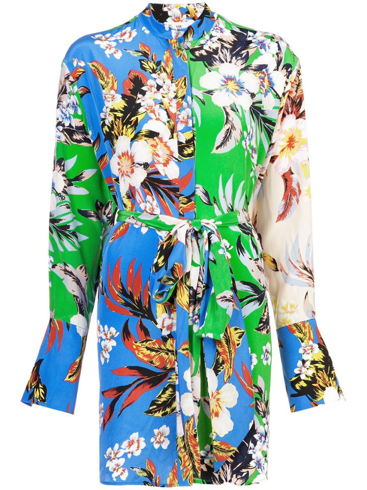 Dvf Diane Von Furstenberg Floral Shirt Dress - Blue
