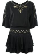 Vanessa Bruno - Leaf Detail Dress - Women - Silk/polyester - 36, Black, Silk/polyester