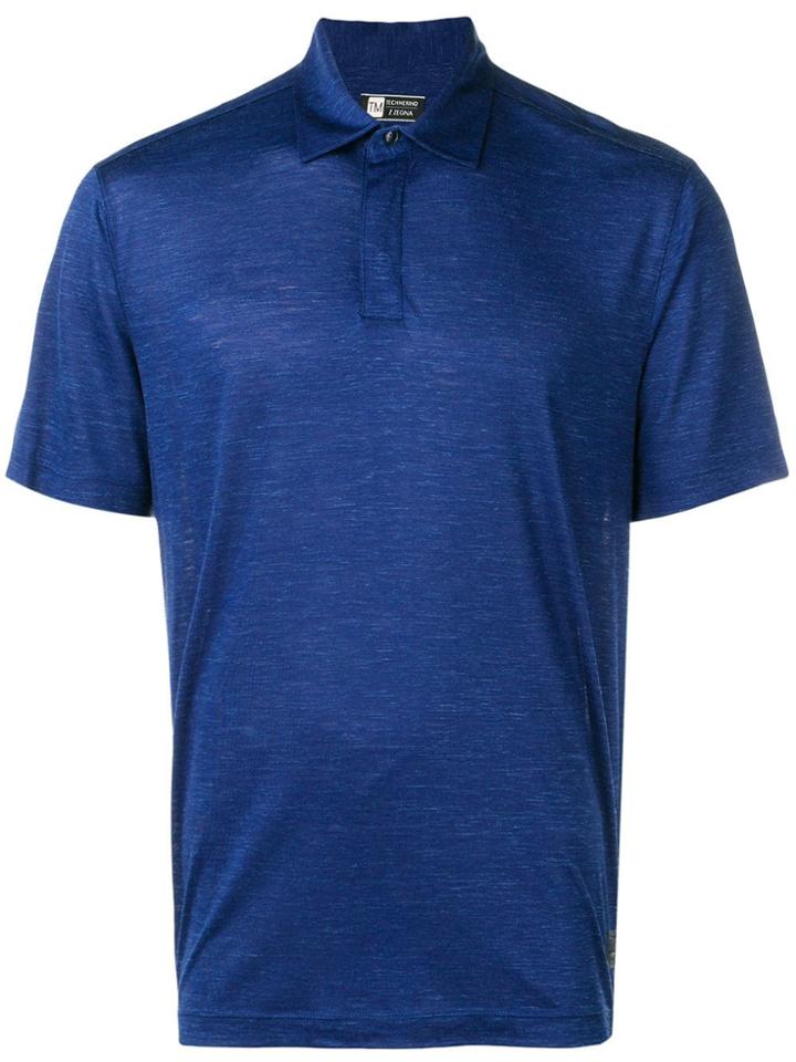 Z Zegna Techmerino&trade; Melange Polo Shirt - Blue