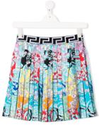 Young Versace Teen Floral Print Skirt - Blue