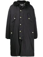 Versace Jeans Couture Hooded Quilted Coat - Black