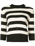 Veronica Beard - Striped Jumper - Women - Cotton/nylon - L, Black, Cotton/nylon