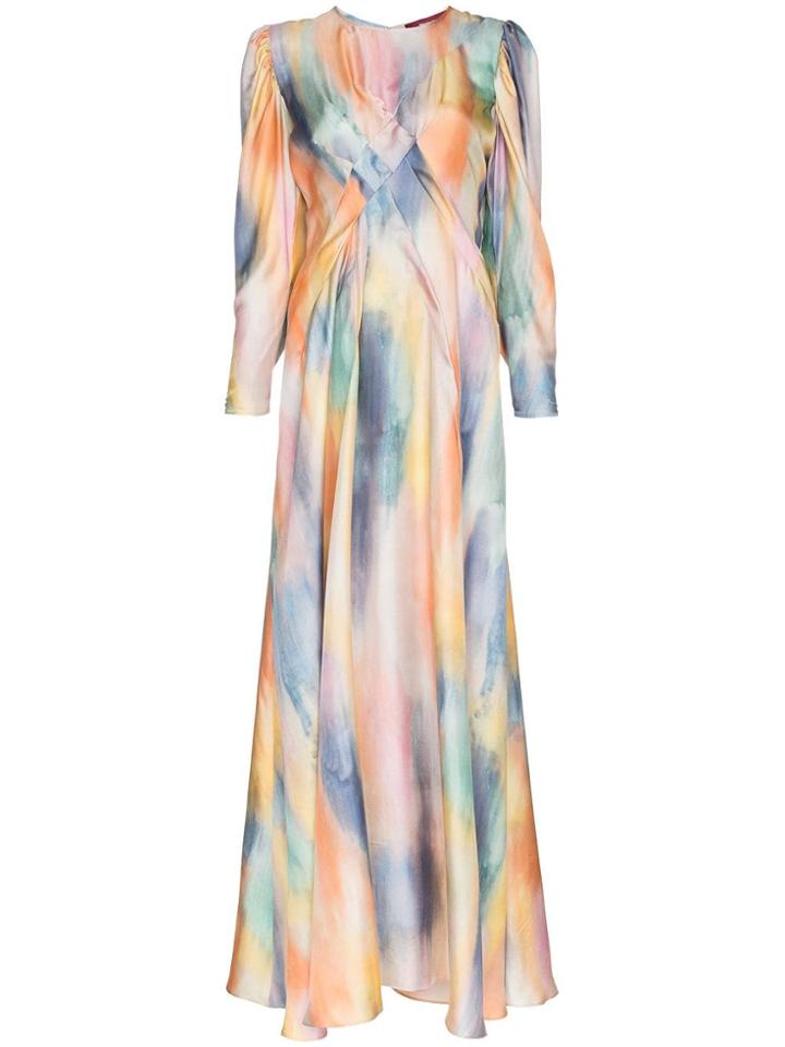 Sies Marjan Virginia Silk Draped Maxi Dress - Multicolour