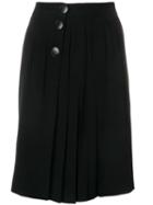 Yves Saint Laurent Pre-owned Pleated Short Skirt - Black