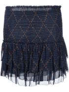 Isabel Marant Étoile - Smocked Ra Ra Skirt - Women - Silk/viscose - 36, Blue, Silk/viscose