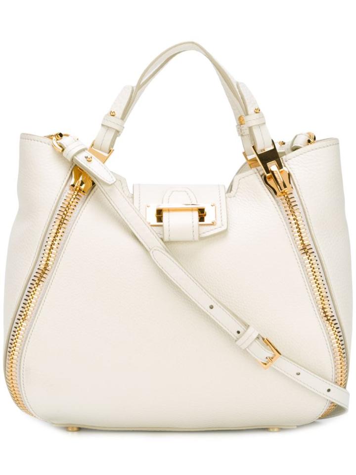 Tom Ford Mini 'sedgwick' Tote, Women's, White, Calf Leather