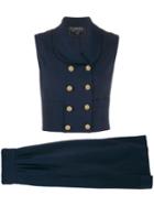 Chanel Pre-owned Gilet And Skirt Suit - Blue