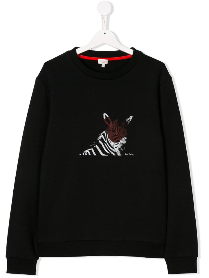 Paul Smith Junior Teen Zebra Print Sweatshirt - Black