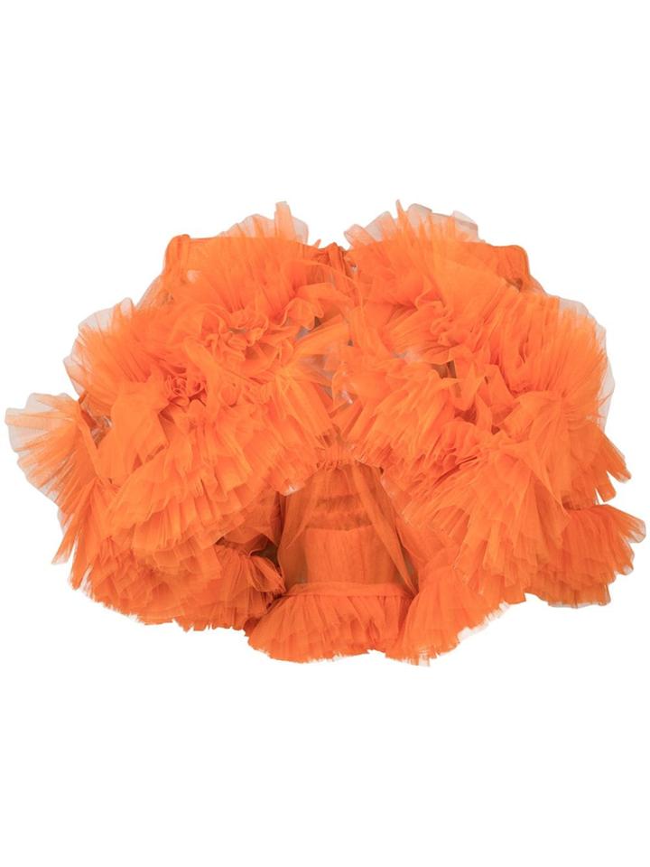 Molly Goddard Ruffled Tulle Cropped Jacket - Yellow