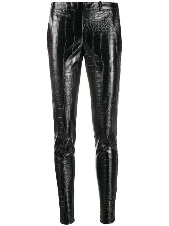 Giamba Crocodile Embossed Trousers - Black