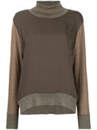 Fabiana Filippi Contrast Turtle-neck Sweater - Brown