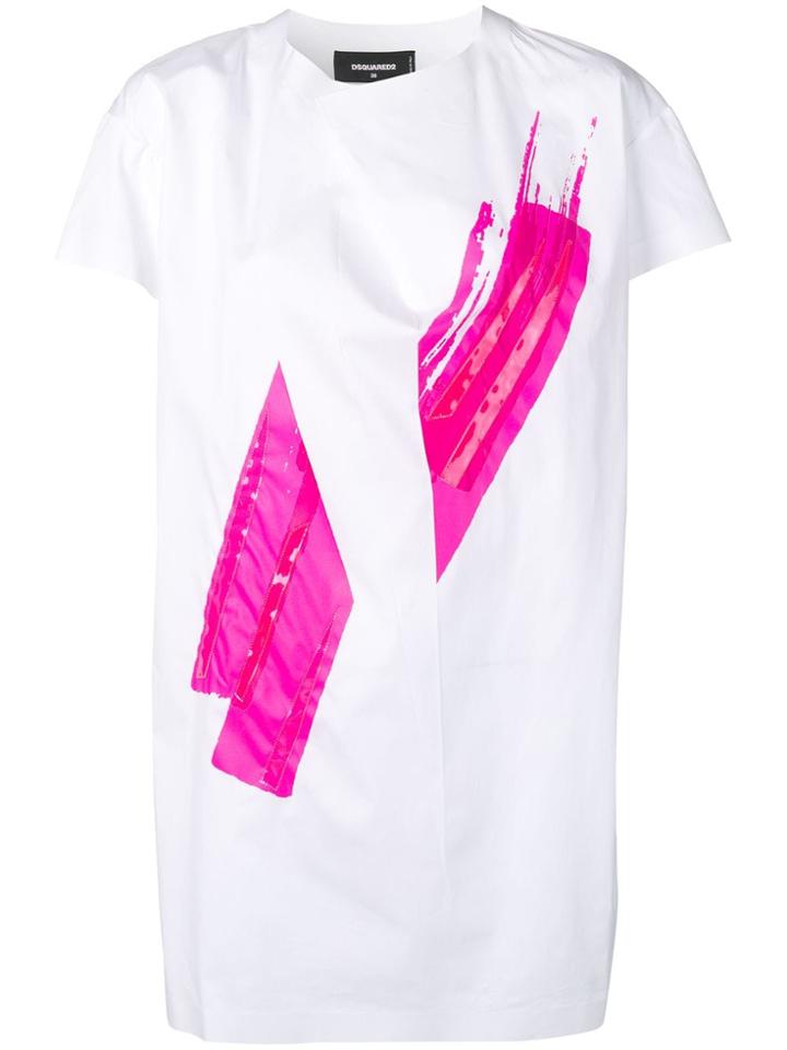 Dsquared2 Contrasting Print Shift Dress - White