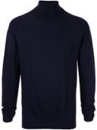 System Knitted Roll Neck Jumper - Blue