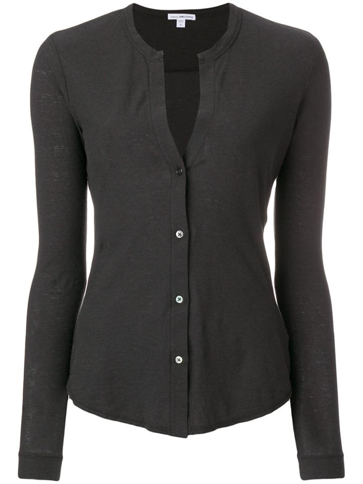 James Perse Slim Fit Knitted Shirt - Black