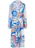 Emilio Pucci Graphic Print Trench Coat - White