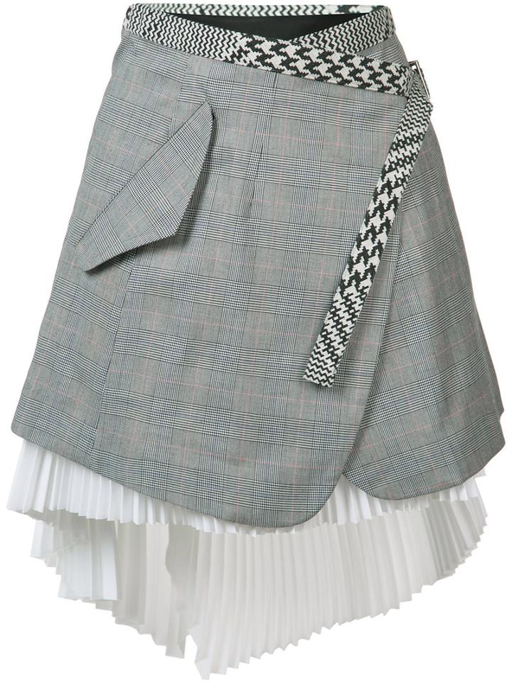 Sacai Asymmetric Wrap Skirt, Women's, Size: 1, Grey, Cotton