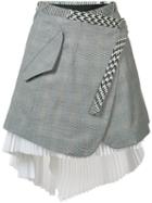 Sacai Asymmetric Wrap Skirt, Women's, Size: 1, Grey, Cotton