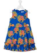 Msgm Kids Floral Print Dress, Girl's, Size: 8 Yrs, Blue