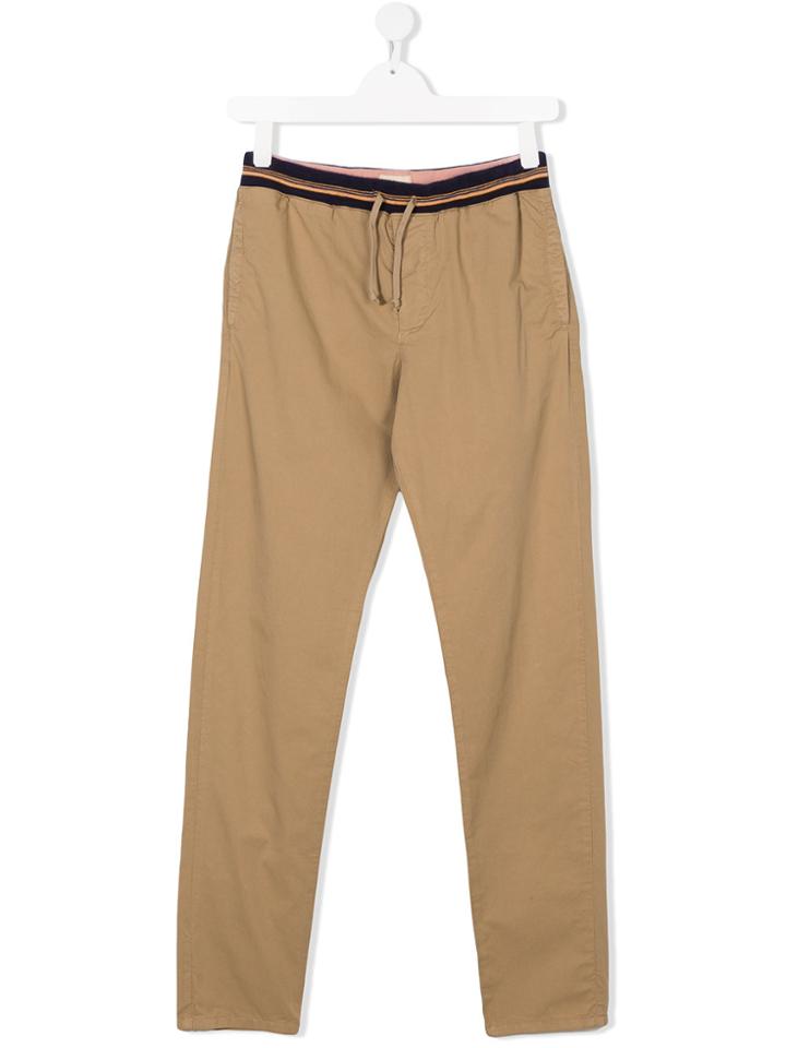 Bellerose Kids Teen Drawstring Waist Chino Trousers - Nude & Neutrals