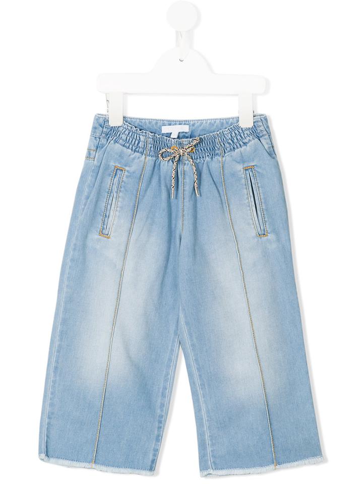 Chloé Kids Wide Leg Jeans, Girl's, Size: 8 Yrs, Blue